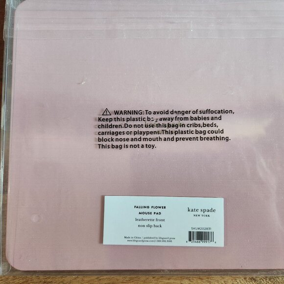 Kate Spade Falling Flower Leatherette Front non-slip back Mouse Pad - NWT - Picture 4 of 4